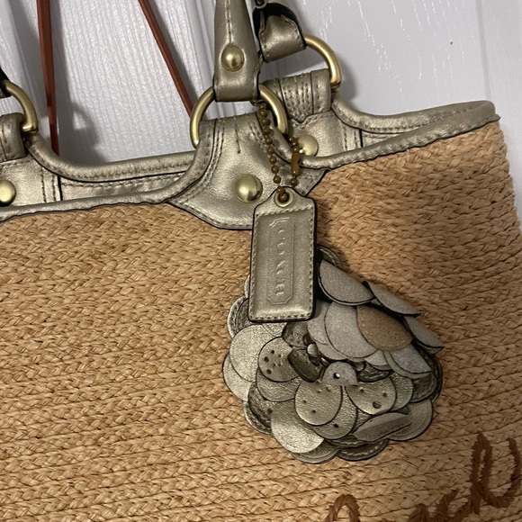 Coach Tan and Gold Women's Tote Bag - Picture 2 of 10